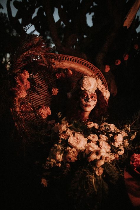 Get Spooky with This Dia De Los Muertos Wedding That Celebrates the Couple's Mexican Heritage | Junebug Weddings Mexican Gothic Aesthetic, Mexican Gothic, Gothic Landscape, Diva Quotes, Lost Loved Ones, Mexican Traditions, Mexican Heritage, Modern Mexican, Multicultural Wedding