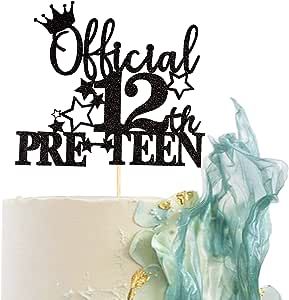 1 Pack Official Pre-teen 12 Cake Topper Glitter Happy 12th Birthday Cake Pick Cheers to 12 Years Old Cake Decorations for Teen 12th Birthday Party Supplies Black Birthday Cake Messages, Old Cake, Happy Teens, 12th Birthday Cake, 12 Cake, Happy 12th Birthday, Teen Cakes, Cake Story, Birthday Shout Out