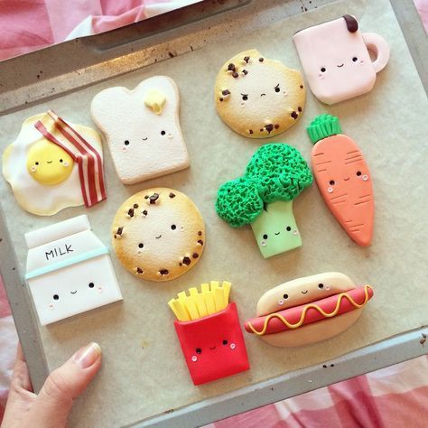 Cookieland Kawaii Magnets Polymer Clay Polymer Clay Toys, Polymer Clay Cookies, Clay Toys Ideas, Kawaii Clay Ideas, Clay Cookies, Tea Egg, Bacon Chips, Clay Toys, Toast Bacon