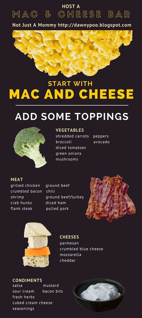 Toppings For Mac And Cheese Bar, Max And Cheese Bar Wedding, Max And Cheese Bar Toppings, Macaroni And Cheese Bar Parties, Mac N Cheese Bar Parties, Loaded Mac And Cheese Bar, Max And Cheese Bar, Mac And Cheese Toppings Bar, Macaroni And Cheese Bar Toppings