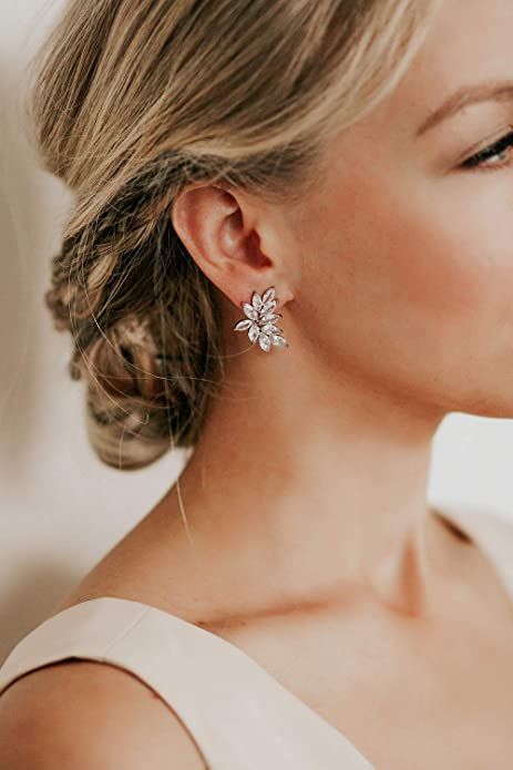 Gatsby Earrings, Bridal Earrings Studs, Crystal Bridal Earrings, Bride Earrings, Styl Boho, Stud Earrings For Women, Rose Gold Wedding, Cluster Earrings, Wedding Jewelry Sets