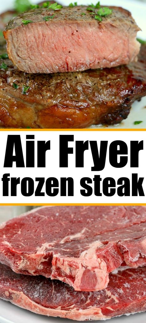 Frozen Steak In Air Fryer, Steak In The Crockpot, Steak In Air Fryer, Air Fried Steak, Cook Frozen Steak, Steak Bake, Air Fry Steak, Kidney Pie, Ways To Cook Steak