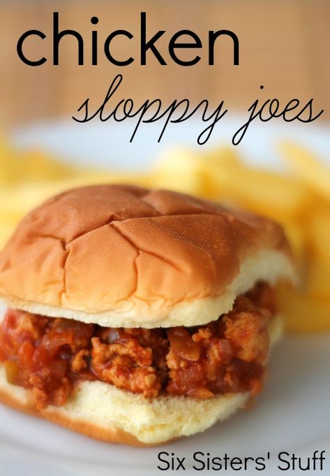 Chicken Sloppy Joes from SixSistersStuff.com.  A quick, delicious recipe your family will love! #recipes #chicken #sandwiches Easy Dinner For Babysitter, Easy Meals For Babysitters, Babysitter Dinner Ideas, Chicken Sloppy Joe Recipe, Mrs Dash Seasoning, Babysitting Tips, Chicken Sloppy Joes, Dinners Chicken, Sloppy Joe Recipe