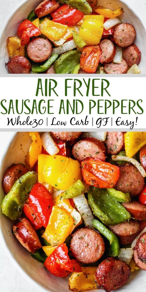 Sausage And Peppers Recipe, Air Fryer Sausage, Breakfast Low Carb, Air Fryer Oven Recipes, Diet Meals, Sausage And Peppers, Air Fryer Dinner Recipes, Keto Recipes Dinner, Health Dinner Recipes