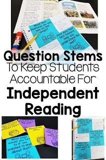 Using reading questions stems to keep students accountable for their independent reading. These questions are aligned to standards to help you target specific skills. Independent Reading Accountability, Reading Accountability, Question Stems, Reading Questions, Back To School Tips, Third Grade Reading, 4th Grade Reading, 3rd Grade Reading, 2nd Grade Reading