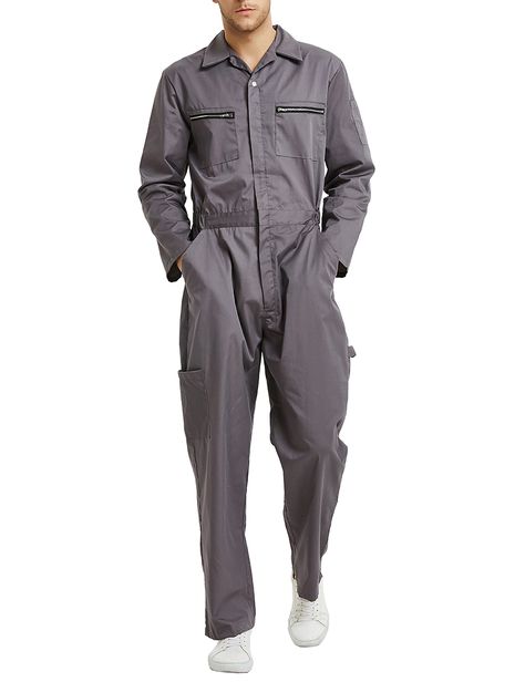 TOPTIE Men's Action Back Coverall with Zipper Pockets, Mechanic Uniform Mechanic Outfit Men, Mechanic Outfit, Mechanic Shirt Outfit Men, Mechanic Jumpsuit Women, Mechanic Fashion, Mechanics Uniform, Coveralls Workwear, Mechanic Clothes, Mechanic Jumpsuit