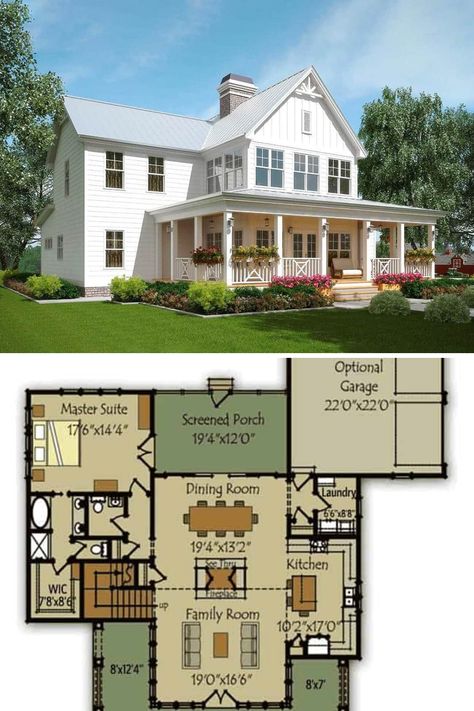 Simple Farmhouse Plans, Farm House Plans, Small Farmhouse Plans, Country Farmhouse Plans, Modern Farmhouse Floorplan, Farmhouse Layout, Little House Plans, Cottage Floor Plans, Farmhouse Floor Plans