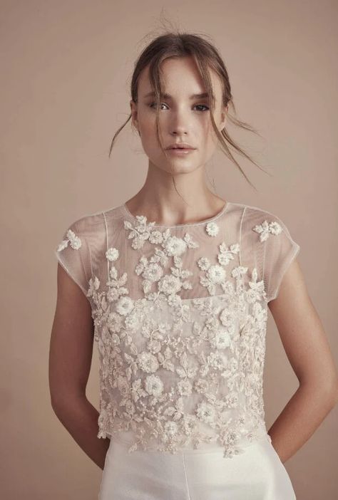 Shop Zwillinger's- limited-edition online capsule line for pre-wedding events Casual Beach Wedding, Mira Zwillinger, Bridal Tops, Sequence Work, Romantic Bride, فستان سهرة, French Wedding, Fashion Now, Romantic Lace