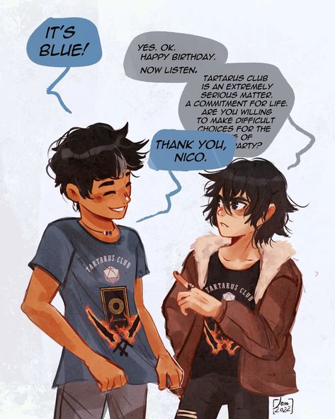 Alessia Trunfio on Twitter: "A bit late for Percy's birthday, but as soon as I read Rick's post about Percy's presents I had to make this! 💙🌊 #PercyJackson #nicodiangelo https://t.co/uu1eK5hCAT" / Twitter Nico And Percy Fanart, Percy And Nico Fanart, Funny Percy Jackson Fanart, Pernico Fanart, Nico X Percy, Percy X Nico Fanart, Percico Fanart, Percy Jackson Fan Art Percy Fanart, Percy X Nico