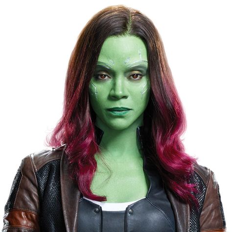 Gamora Hair, Gamora Guardians, Gamora Marvel, Green Concealer, Color Correction Makeup, Color Correcting Concealer, Galaxy Hair, Correcting Concealer, Green Skin