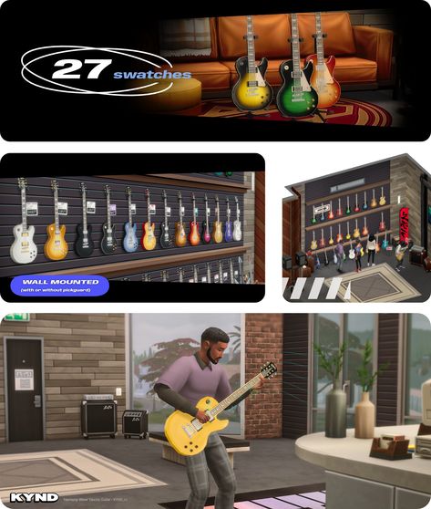 Electric Guitar - Harmony Waves [SET] - The Sims 4 Build / Buy - CurseForge Sims 4 Electric Guitar Cc, Music Sims 4 Cc, Sims 4 Cc Music Instruments, Sims 4 Cc Guitar, Sims 4 Music Studio, Sims 4 Guitar Cc, Sims 4 Music Cc, Sims 4 Jobs, Maine Decor