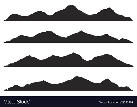 Mountain Shilloute, Silhouette Mountains, Mountain Range Silhouette, Landscape Stencil, Mountain Graphic, Running Decorations, Landscape Silhouette, Stencils Printables Templates, Cat Furniture Diy