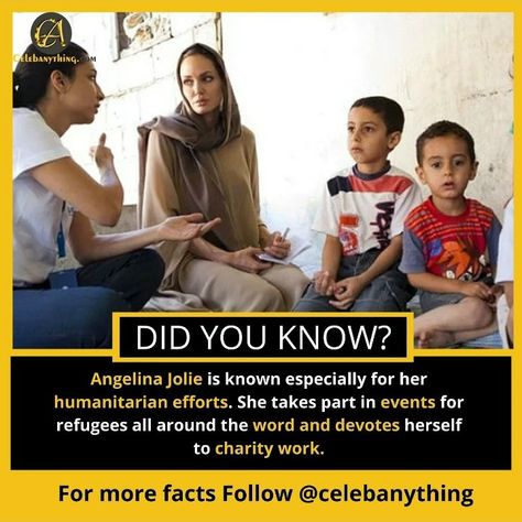 Angelina Jolie Charity Work, Angelina Jolie Charity, Charity Work, Angelina Jolie, Did You Know, Hollywood, Quick Saves