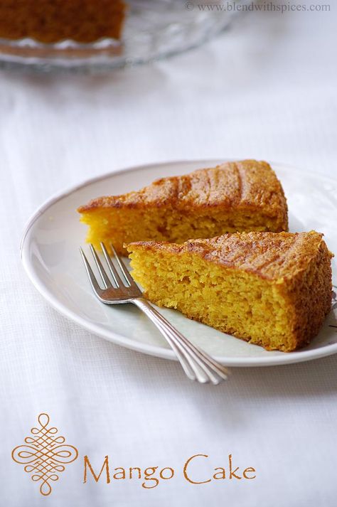 Vegan Mango Cake Recipe - Easy Eggless Mango Cake Recipe Vegan Mango Cake, Mango Cakes, Mango Cake Recipe, Kerala Snacks, Cake Recipe Eggless, Vegan Bakes, Sweet Corn Cakes, Puree Recipes, Eggless Cakes