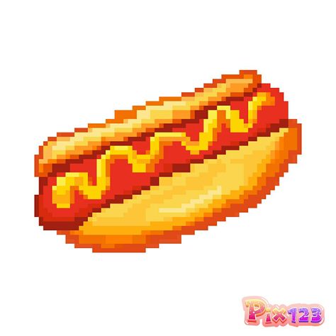 Food Humor, Funky Art, Food Coloring, Hot Dogs, Pixel Art, Drinks, Ethnic Recipes, Funny, Color