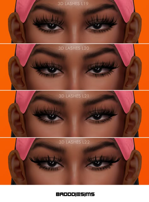 3D LASHES L19 L20 L21 L22 | BADDDIESIMS on Patreon Sims 4 Cc Free Makeup, Sims 4 Urban Lashes, Sims4 Cc Clothing Female Free, Sims 4 Urban Cc Makeup, Sim4 Cc Makeup, Sims 4 Skins Overlays, Sims4 Cc Eyelashes, Sims 4 Cc Nose Ring, Ts4 Eyelashes