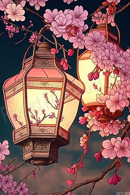 Lantern Art Nouveau, Chinese Lamp Drawing, Chinese Lantern Art, Chinese Lantern Drawing, Lanterns Drawing, Tattoo Future, Lantern Drawing, Craft For Wall, Lantern Chinese