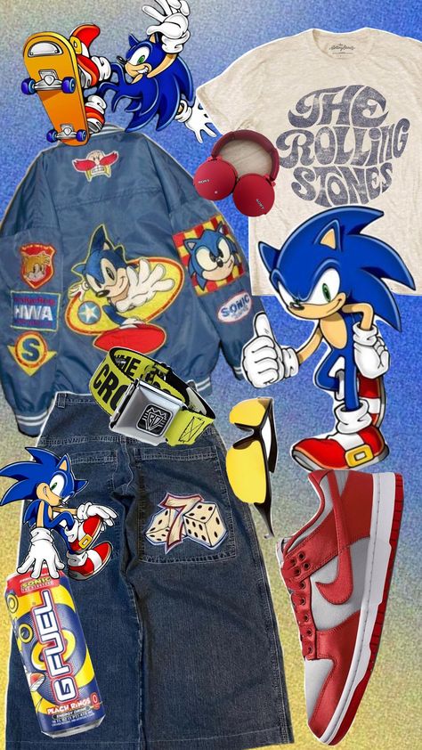 sonic blue yellow outfit Blue Yellow Outfit, Sonic Shoes, Sonic Blue, Scene Outfits, Alt Outfits, Funky Outfits, Diy Fashion Clothing, Scene Kids, Fits Clothes