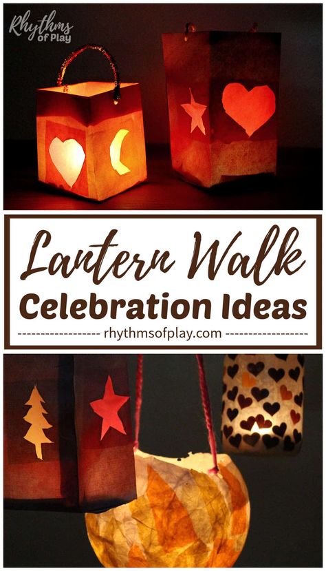 Fall Lantern Walk - Use this list of Waldorf lantern songs, traditions, rituals, and celebration ideas to create your own Martinmas lantern walk festival for the children and adults in your community. Solstice Lanterns For Kids, German Lantern Craft, Martinmas Lanterns Diy, Homemade Lanterns Diy, Solstice Lanterns, Lantern Walk Waldorf, Making Lanterns Kids, Waldorf Lantern Diy, Waldorf Lantern