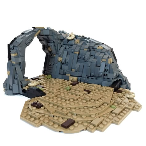 Lego Rockwork, Lego Terrain, Lego Cave, Lego Builds Ideas, Lego Batcave, Lego Fallout, Lego Diy Projects, Lego Clone Wars, Lego Western