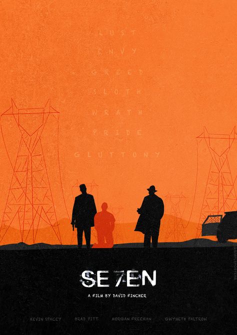 Se7en Poster, Se7en Movie, Simple Posters, Seven Movie, Illustration Software, Film Posters Art, Best Movie Posters, Septième Art, Music Poster Design