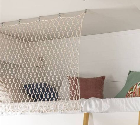 Bunk Bed Netting, Bunk Bed Safety Net, Bunk Bed Railing, Toddler Cabin Bed, Bunk Bed Rail, Boys Loft Beds, Lannister House, Bunk Bed Safety, Rope Railing