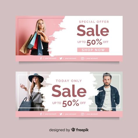 Fashion sale banner collection | Free Vector #Freepik #freevector #banner #business #sale #template Event Ads, Festival Ads, Bike Ads, Ads Poster, Blitz Design, Fashion Sale Banner, Cloth Banners, Website Banner Design, Banner Design Layout