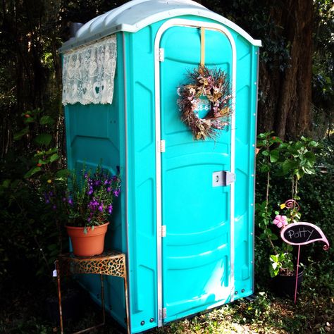 Decorate A Porta Potty, Port A Potty Decorations, Decorate Porta Potty For Wedding, Portapotty Decorations, Porta Potty Decorating Ideas, Wedding Porta Potty, Porta Potty Wedding, Porta Potty Ideas, Wedding Restroom