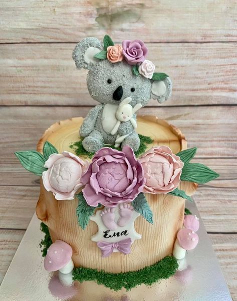 Koala Bear Cake Ideas, Koala Birthday Cake, Koala Cakes, Koala Cake, Koala Party, Koala Bear Baby, Koala Birthday, Peanuts Birthday, God Baby