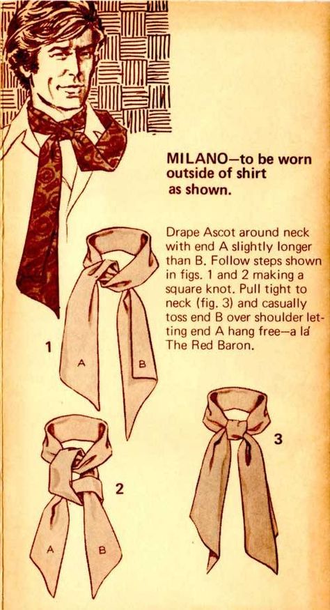 The Great European Ascot: Complete Do-It-Yourself Instructions for Americans – Put This On Trad Fashion, Celana Jins Wanita, Mens Scarf Fashion, Wild Rag, Vintage Mens Fashion, Fashion Menswear, Scarf Tying, How To Wear Scarves, Neck Ties