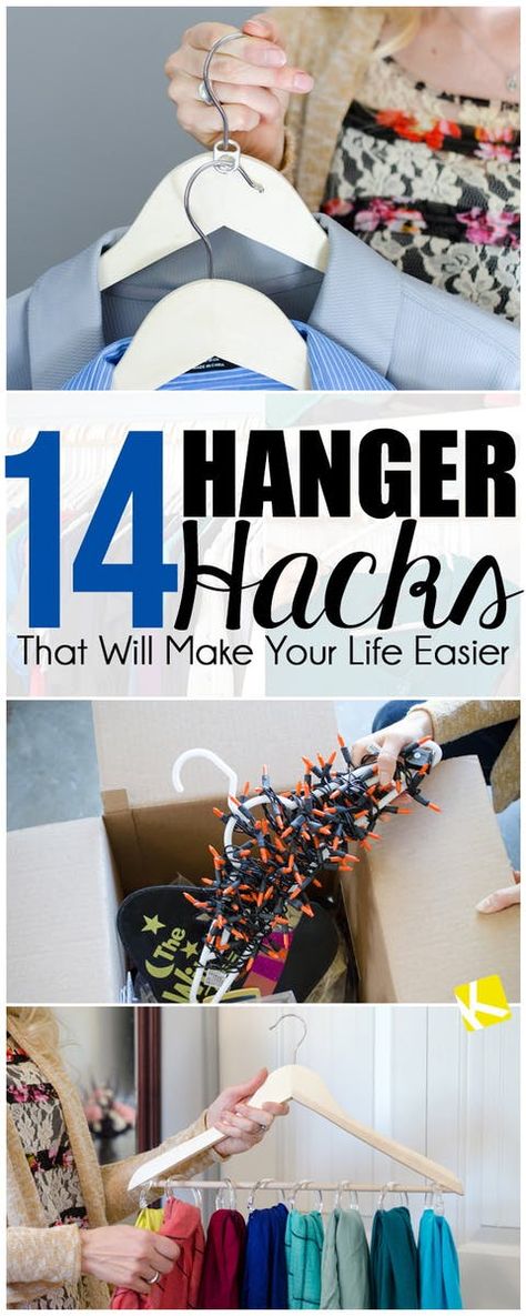 Hanger Hacks, Handy Gadgets, Household Help, Hanger Diy, Pant Hangers, The Krazy Coupon Lady, Krazy Coupon Lady, Simple Life Hacks, Clothing Hacks