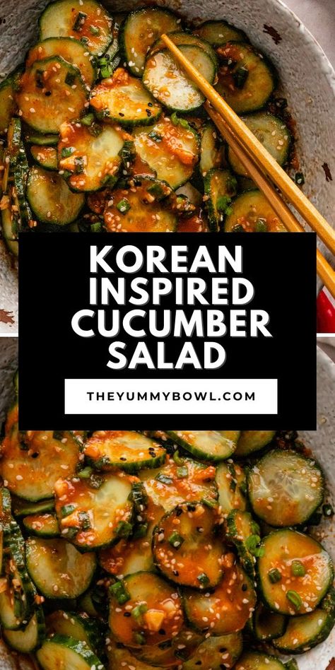 Korean Inspired Cucumber Salad. Muchim Recipe, Spicy Korean Cucumber, Gochujang Paste, Korean Cucumber Salad, Thai Red Curry Paste, Korean Cucumber, Thai Cucumber Salad, Spicy Cucumber Salad, Chicken Salad With Grapes