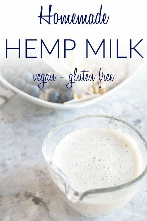 Hemp Milk Recipes, Hemp Seed Milk, Nut Milk Recipe, Homemade Nut Milk, Hemp Milk, Vegan Drinks, Vegan Milk, Dairy Free Milk, Gluten Free Sugar Free