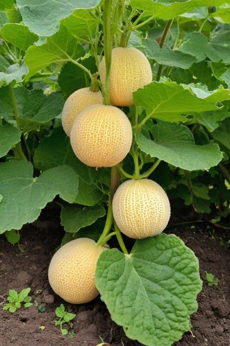 Discover the best tips on how to grow cantaloupe in your own backyard. From selecting the perfect location to nurturing your plants, learn everything you need for a successful harvest. Follow our step-by-step guide to cultivating delicious cantaloupes that are sweet and juicy. Whether you're an experienced gardener or just starting out, these insights will help you master the art of growing this tasty fruit. Trellis For Cantaloupe, How To Grow Melons, Cantaloupe Garden, Cantaloupe Plant, Cantaloupe Growing, Cantaloupe Companion Planting, Cantaloupe Seeds, Planting Cantaloupe, When To Harvest Cantaloupe