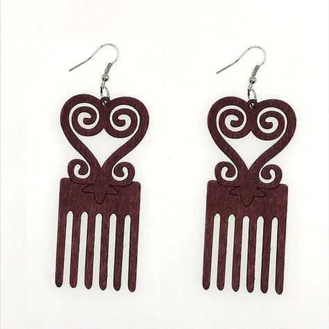 Black Queen Wood Africa Map Ankh Earring Vintage Party African Afro Jewelry Wooden DIY Club Gift|Drop Earrings| - AliExpress Gold African Earrings, African Comb, African Earing, Afro Earrings, Afro Jewelry, Africa Shaped Earrings, Outfit Ideas For Black Women, Club Jewelry, Afrocentric Earrings Myafricangold