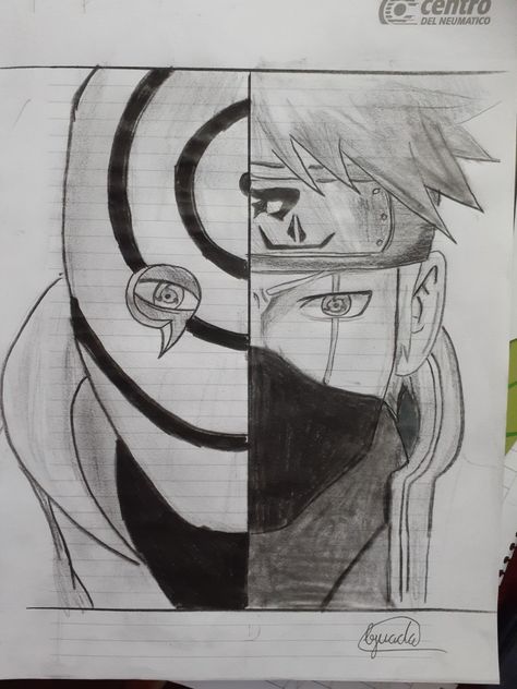 Kakashi Vs Obito, Kakashi Drawing, Kakashi Obito, Best Drawing Ideas, Kakashi And Obito, Tobi Obito, Warcraft Art, Naruto Drawings, Best Drawing