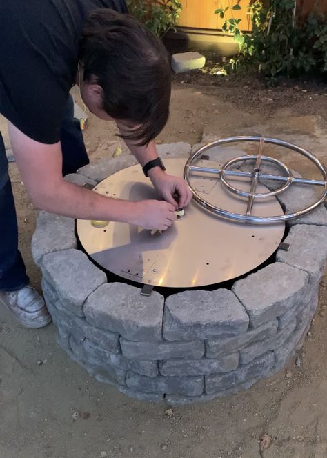 Diy Propane Fire Pit Table, Gas Fire Pit Ideas Backyard, Lake Storage, Round Propane Fire Pit, Diy Propane Fire Pit, Portable Propane Fire Pit, Diy Gas Fire Pit, Kismet House, Outdoor Propane Fire Pit