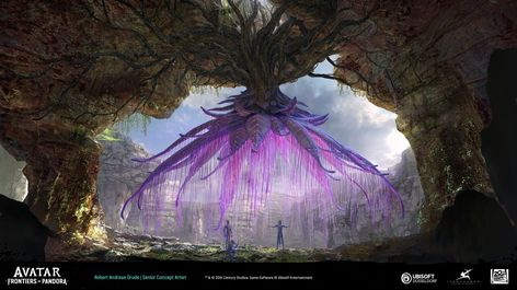 ArtStation - AVATAR : Frontiers of Pandora // Eywa Connection, Andi Drude Mythic Landscape, Avatar Plants, Avatar Concept Art, James Cameron Avatar, Avatar Blue, Frontiers Of Pandora, World Mythology, Avatar James Cameron, Avatar Films