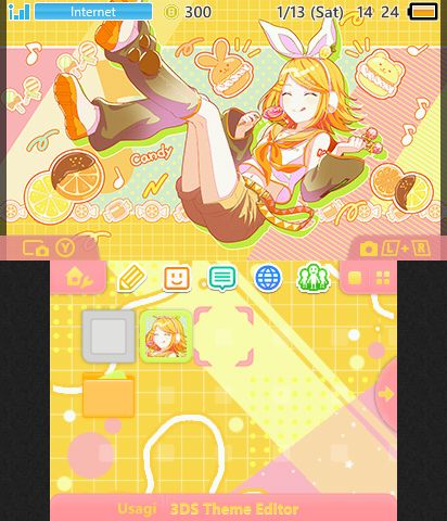 kagamine rin theme // made by bee 3ds Wallpaper, 3ds Themes, Custom Folders, Nintendo 3ds Xl, Kagamine Rin, 3ds Xl, Nintendo 3ds, Spring Colors, Game Console