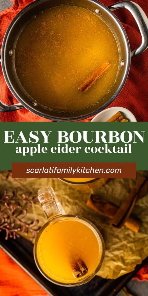 This easy bourbon apple cider cocktail recipe is the perfect drink for Fall. Served either hot or cold, this boozy apple cider drink is a great cocktail for a crowd. Boozy Apple Cider, Bachelorette Drinks, Cocktail For A Crowd, Cider Drink Recipes, Cider Cocktail Recipes, Bourbon Cider, Bourbon Apple Cider, Apple Cider Drink, Spiked Apple Cider