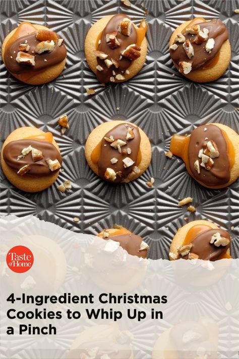 4-Ingredient Christmas Cookies to Whip Up in a Pinch Bake Christmas Cookies, Bake Christmas, Christmas Cookie Recipes Holiday, Holiday Baking Christmas, Christmas Baking Cookies, Treats Christmas, Xmas Treats, Baking Christmas, Christmas Candy Recipes