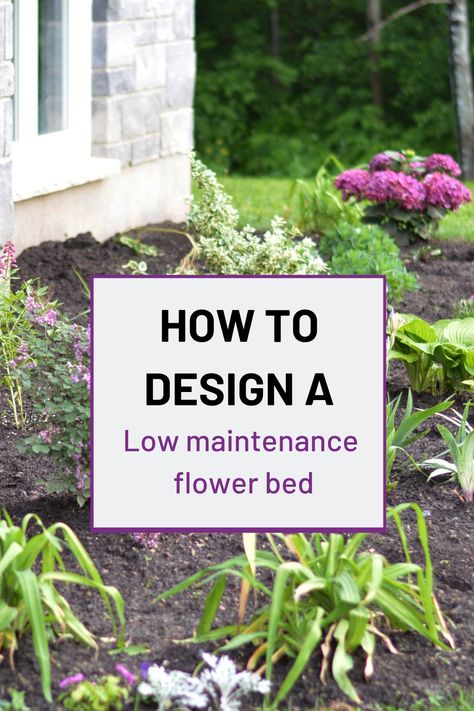 Are you looking for some simple garden design ideas to create a low maintenance flower bed? Here are 5 of the best tips for designing and planting a low maintenance perennial flower bed. These are some easy garden design ideas that you can use to increase the curb appeal of your home. #gardendesign #gardendesignideas #lowmaintenancegarden #perennialgarden Low Maintenance Flower Bed, Perennial Garden Design, Simple Garden Designs, Flower Garden Layouts, Front Flower Beds, Perennial Flower, Flower Bed Designs, Simple Garden, Garden Design Layout