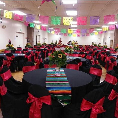 Mariachi Decorations Fiestas, Mexican 15 Decorations, Sweet 15 Mexican Theme, Mexican Decorations For Quinceanera, Red Quince Theme Charro, Centerpieces Charro Theme, Charro Decorations For 15 Red, Mariachi Theme Party Decoration, Black And Red Mexican Theme Party