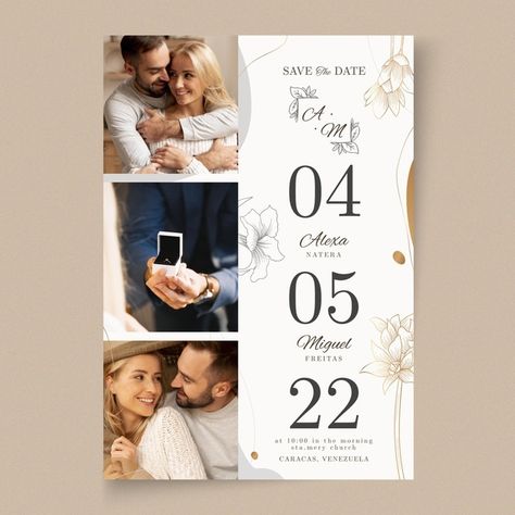 Wedding Cards With Photo, Cute Wedding Cards Ideas, Wedding Invitation Cards With Photo, Photo Save The Date Ideas, Wedding Card Layout, Save The Date Invitation Ideas, Save The Date Ideas For Weddings, Digital Save The Date Ideas, Save The Date Wedding Ideas