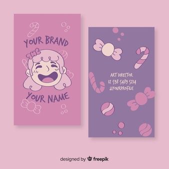 Kawaii Business, Illustration Business Cards, Card Template Free, Cute Business Cards, Illustrator Design Tutorial, Packaging Ideas Business, Free Thank You Cards, Handmade Packaging, Business Card Inspiration