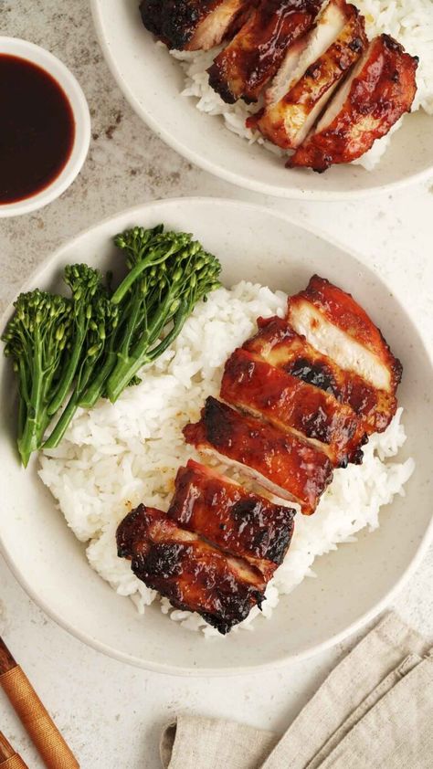 Char Siu Chicken - Khin's Kitchen Char Siu Recipe, Asian Marinade For Chicken, Chinese Bbq Sauce, Char Siu Chicken, Char Sui, Juicy Chicken Thighs, Char Siu Pork, Soy Chicken, Taiwan Food