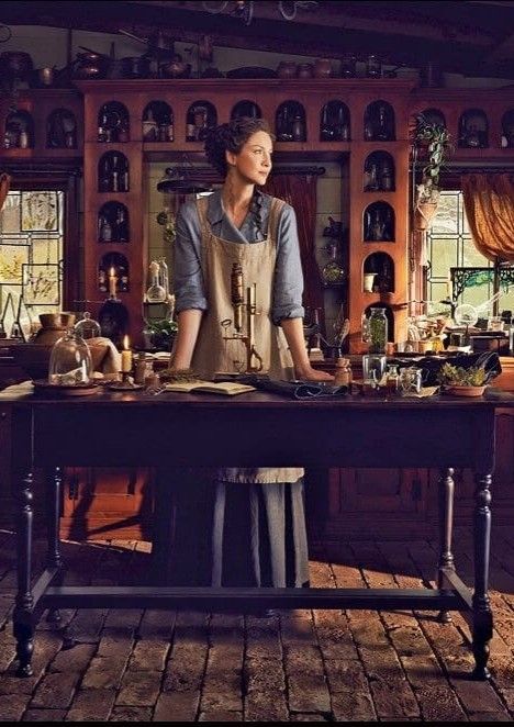 Promotional picture in Entertainment Weekly of Claire Fraser's Surgery Room,   Outlander, Season 5, The Fiery Cross. November 2019 Outlander Home Decor, Outlander Inspired Home Decor, Outlander Style, Herbal Witch, Outlander Claire, The Fiery Cross, Outlander Casting, Instagram Queen, Claire Fraser