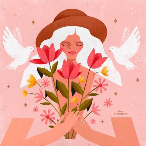 Nina Clausonet, Pray For Ukraine, Contemporary Illustration, What Is Happening, Make Peace, Flat Illustration, Illustration Artists, Editorial Illustration, Flower Illustration