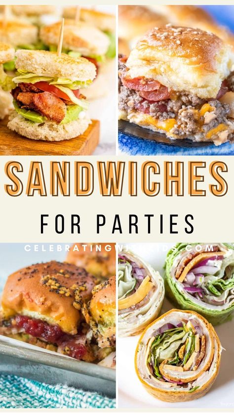 Sandwiches For Parties, Classic Sandwiches, Fall Sandwiches, Sandwich Buffet, Quick Sandwiches, Best Sandwiches, Types Of Sandwiches, Appetizer Sandwiches, Lunch Party