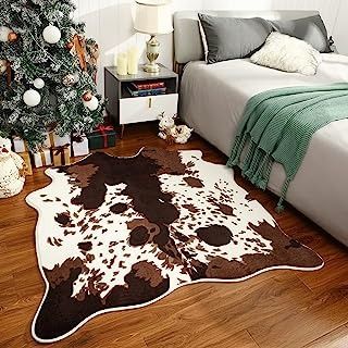 Amazon.com: Cow Nursery Decor Western Room Decor, Room Decor Brown, Animal Print Carpet, Cow Print Rug, Western Room, Faux Cowhide Rug, Cow Nursery, Rug Cute, Western Rooms